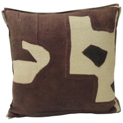 Applique Raffia Brown and Black Kuba Decorative Pillows Matisse Style