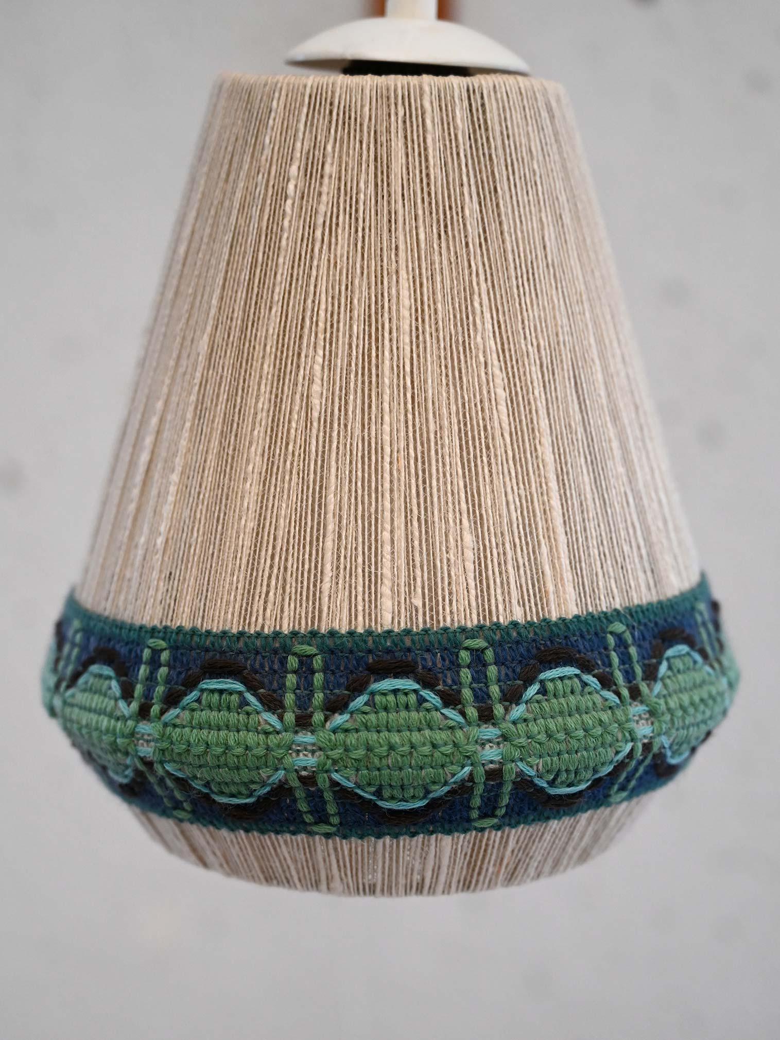 Mid-20th Century Scandinavian vintage teak and fabric wall sconce For Sale