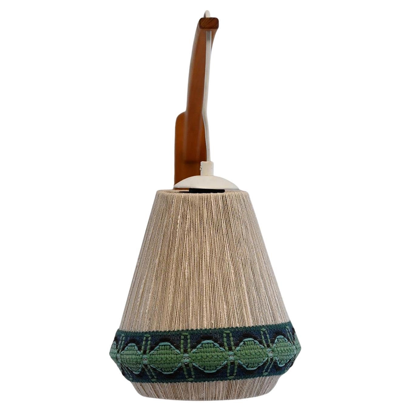 Applique scandinava vintage in teak e tessuto