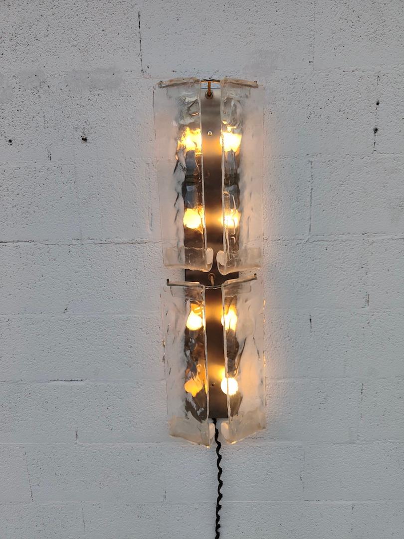 Mid-Century Modern Applique, Sconce 4 Glasses by Carlo Nason for Mazzega 70s For Sale