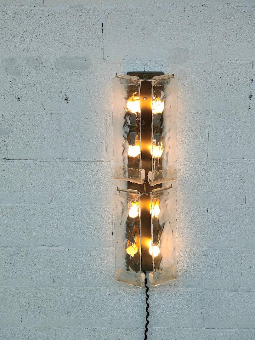 Late 20th Century Applique, Sconce 4 Glasses by Carlo Nason for Mazzega 70s For Sale