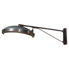 Glass and steel wall sconce, green, Stilnovo