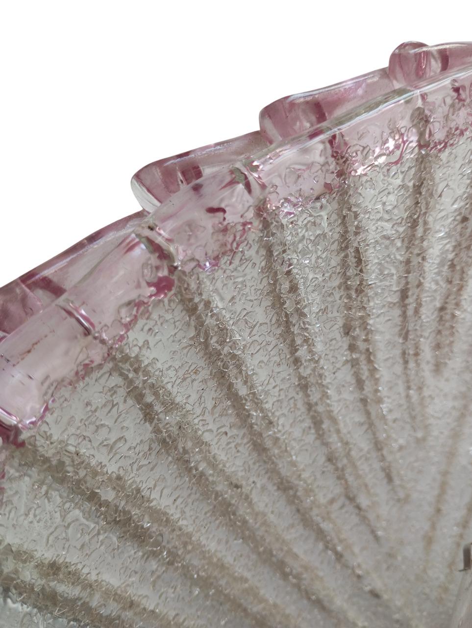 Vintage pink Murano glass wall sconce, 1980s For Sale 2