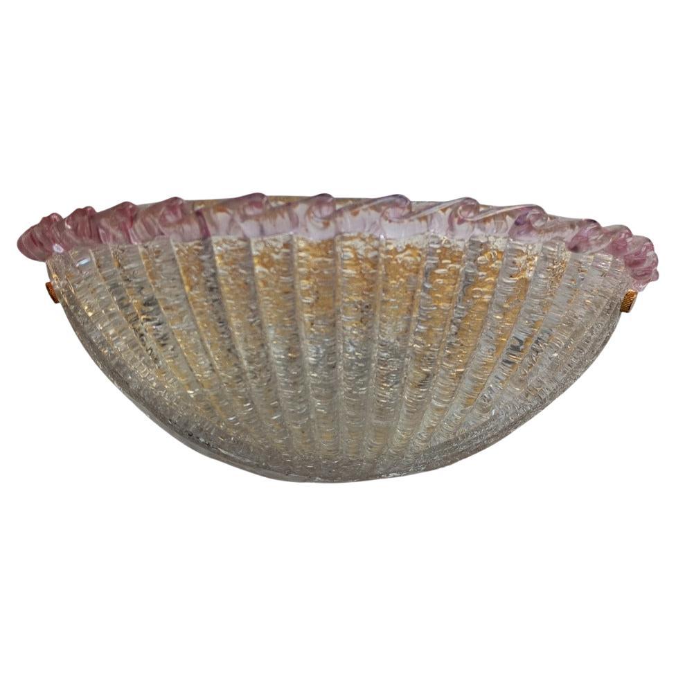 Vintage-Wandleuchte aus rosa Muranoglas, 1980er Jahre