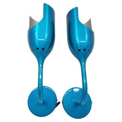 Appliques murales Tse Tse "Tournebrille" orientable en aluminium bleu Francaise