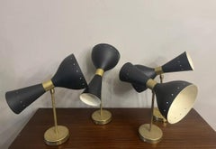 Appliques Vintage anni '80 in ottone e nero -Top Design- set di 4