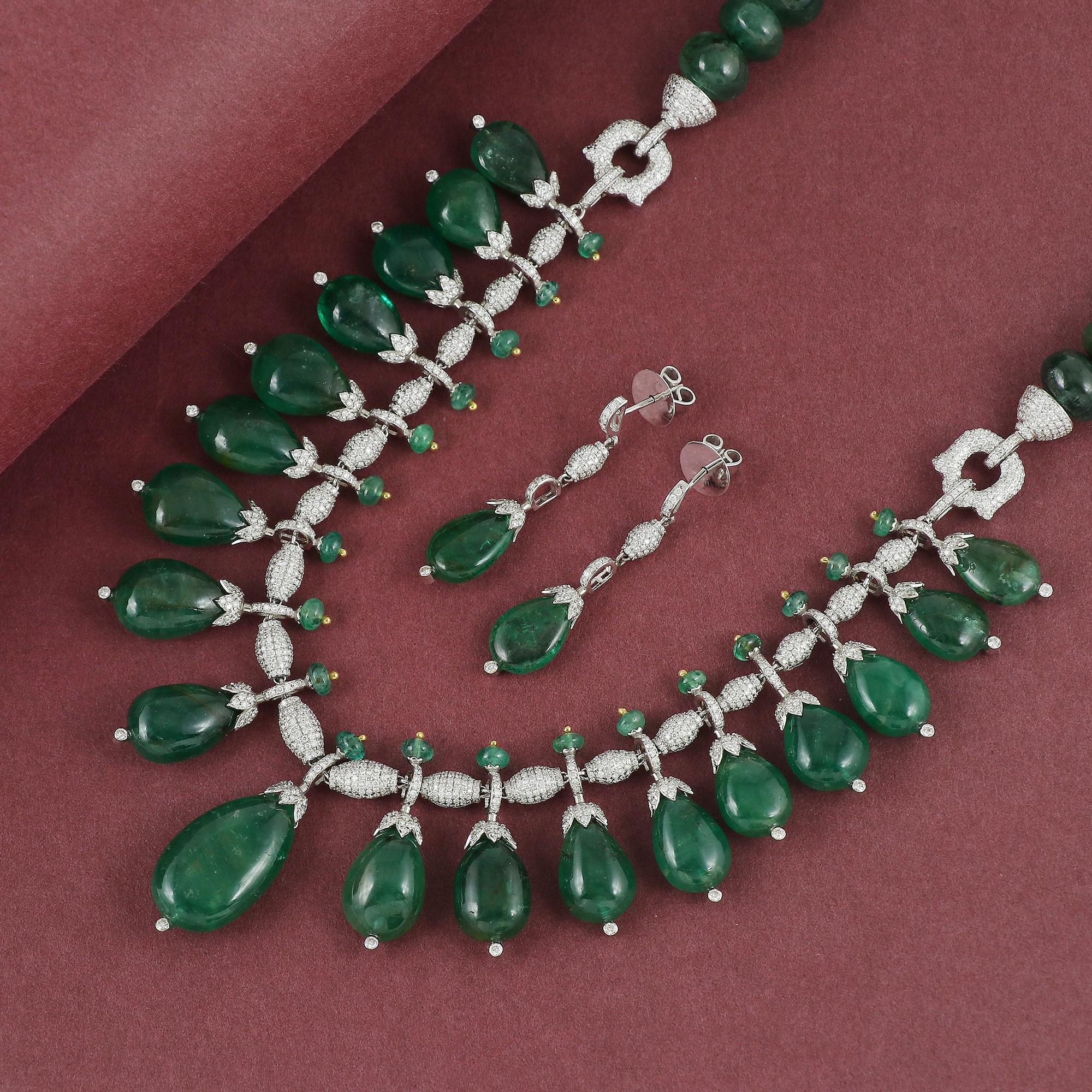 Ciondolo con gemme preziose Navratna in oro 14k con 58,5 carati di diamante in vendita 7