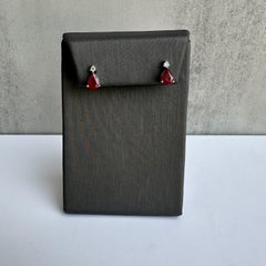 Appraised 18kt White Gold Ruby and Diamond Earrings - 1.60ctw Pear Rubies