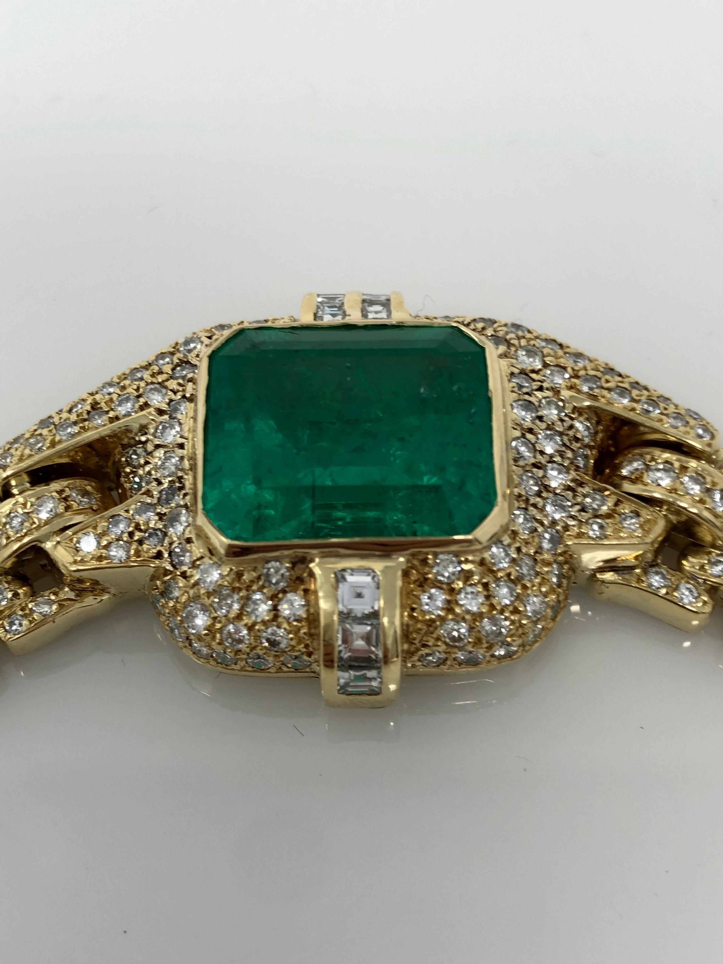 Appraised Columbian 15.80 Carat Emerald Diamond Necklace  1