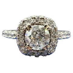 Appraised Natural Diamond Engagement Ring 14K White Gold 1.33ctw