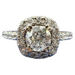 Geschätzter natürlicher Diamant-Verlobungsring aus 14kt Weißgold - 1,33 Karat