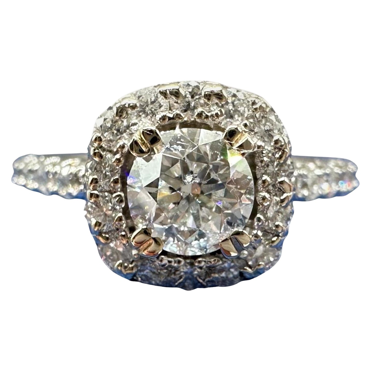 Geschätzter natürlicher Diamant-Verlobungsring aus 14kt Weißgold - 1,33 CTW