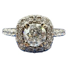 Geschätzter natürlicher Diamant-Verlobungsring aus 14kt Weißgold - 1,33 CTW