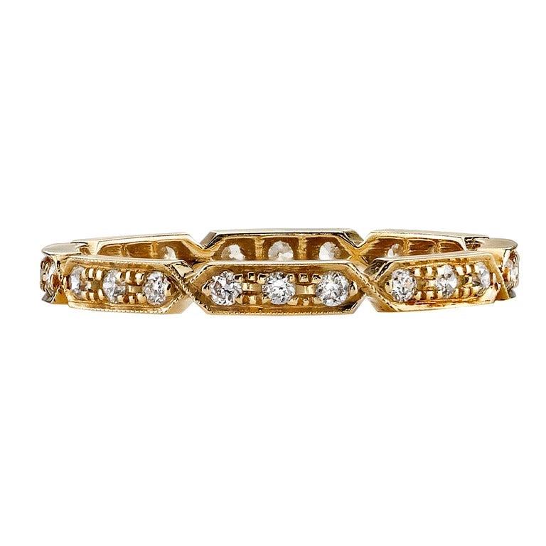 For Sale:  Handcrafted Carly Old European Cut Diamond Eternity Band by Single Stone
