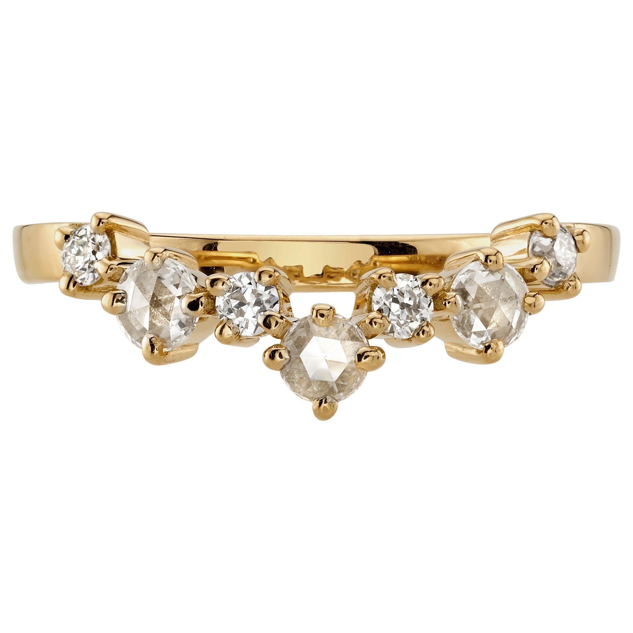 For Sale:  Handcrafted Brooke Mixed Cut Diamond Band by Single Stone
