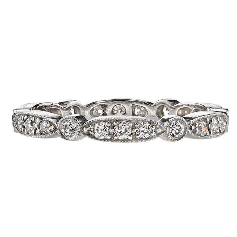For Sale:  Handcrafted Sadie Old European Cut Diamond Eternity band by Single Stone