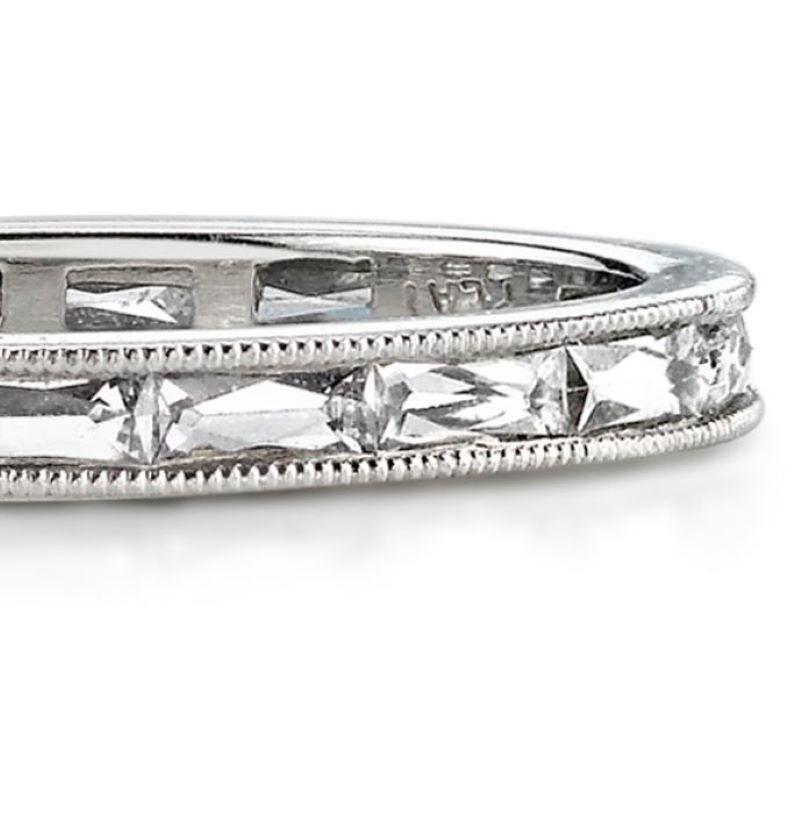 For Sale:  Handcrafted Emma French Cut Diamond Eternity Band  3