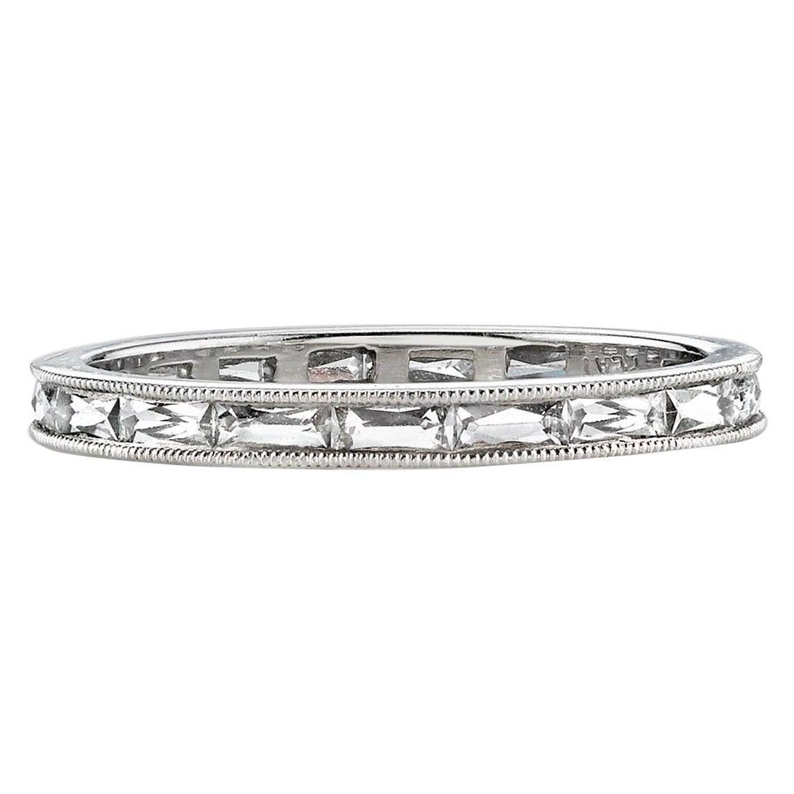 For Sale:  Handcrafted Emma French Cut Diamond Eternity Band