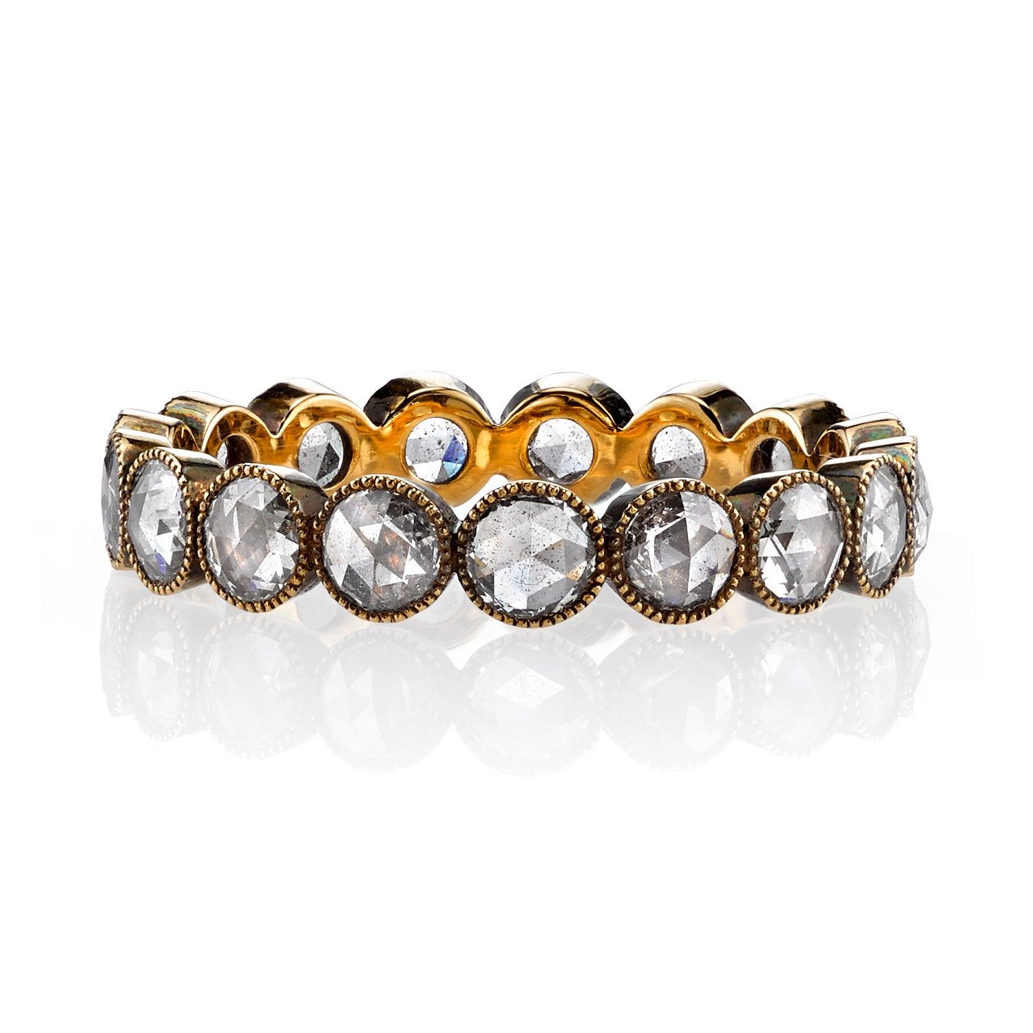 For Sale:  Handcrafted Gabby Rose Cut Diamond Eternity Band by Single Stone 2