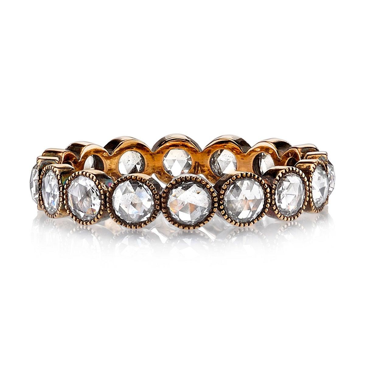 For Sale:  Handcrafted Gabby Rose Cut Diamond Eternity Band by Single Stone 4