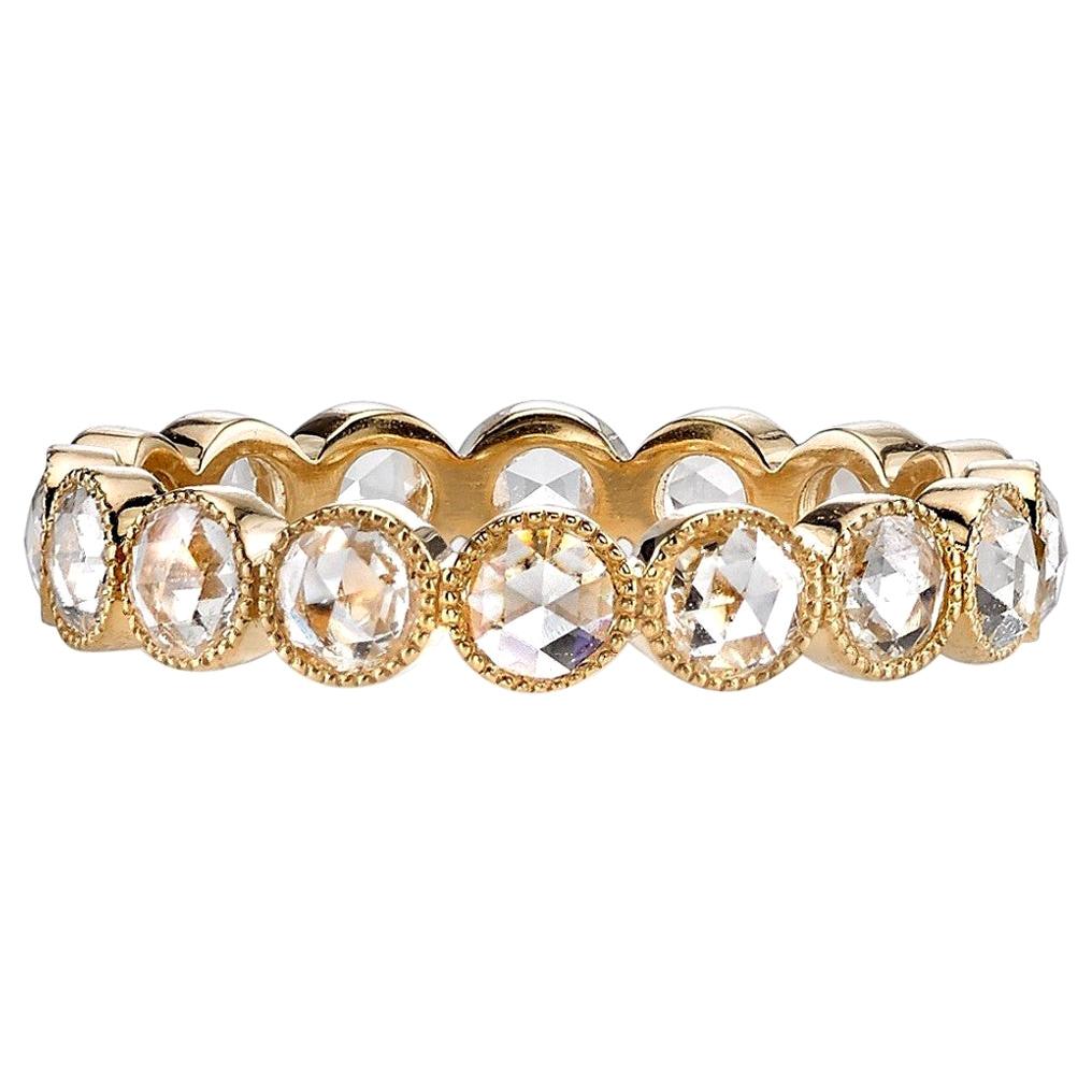 Im Angebot: Eternity-Ring von Single Stone, handgefertigter Gabby-Diamant im Rosenschliff ()
