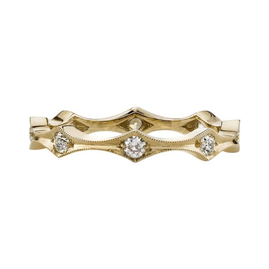 For Sale:  Handcrafted Diana Old European Cut Diamond Eternity Band by Single Stone