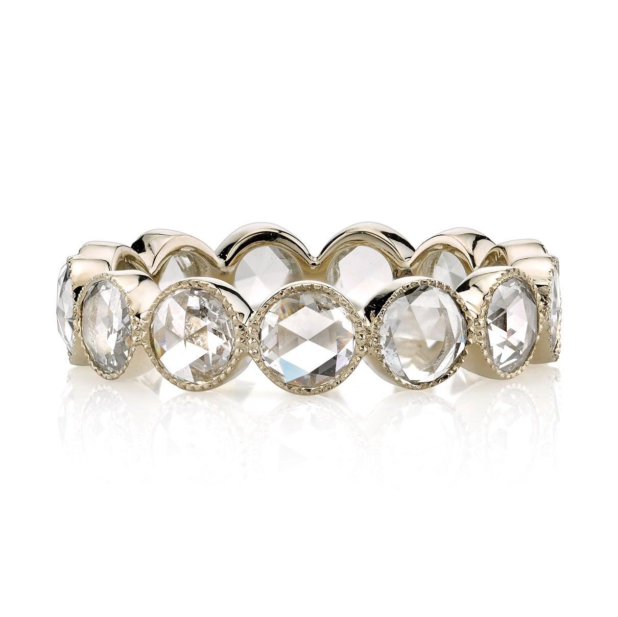 For Sale:  Handcrafted Gabby Rose Cut Diamond Eternity Band by Single Stone 3