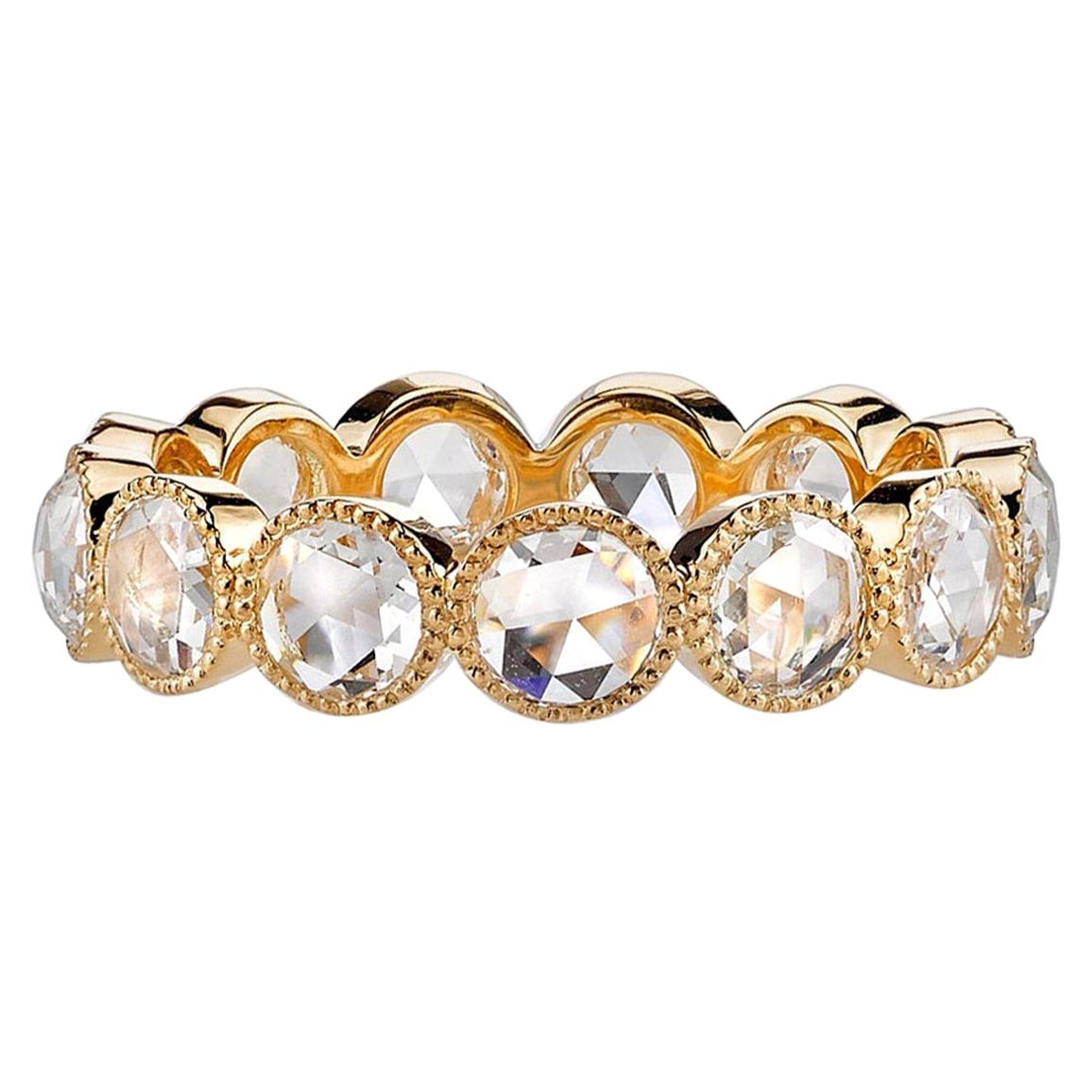 For Sale:  Handcrafted Gabby Rose Cut Diamond Eternity Band by Single Stone