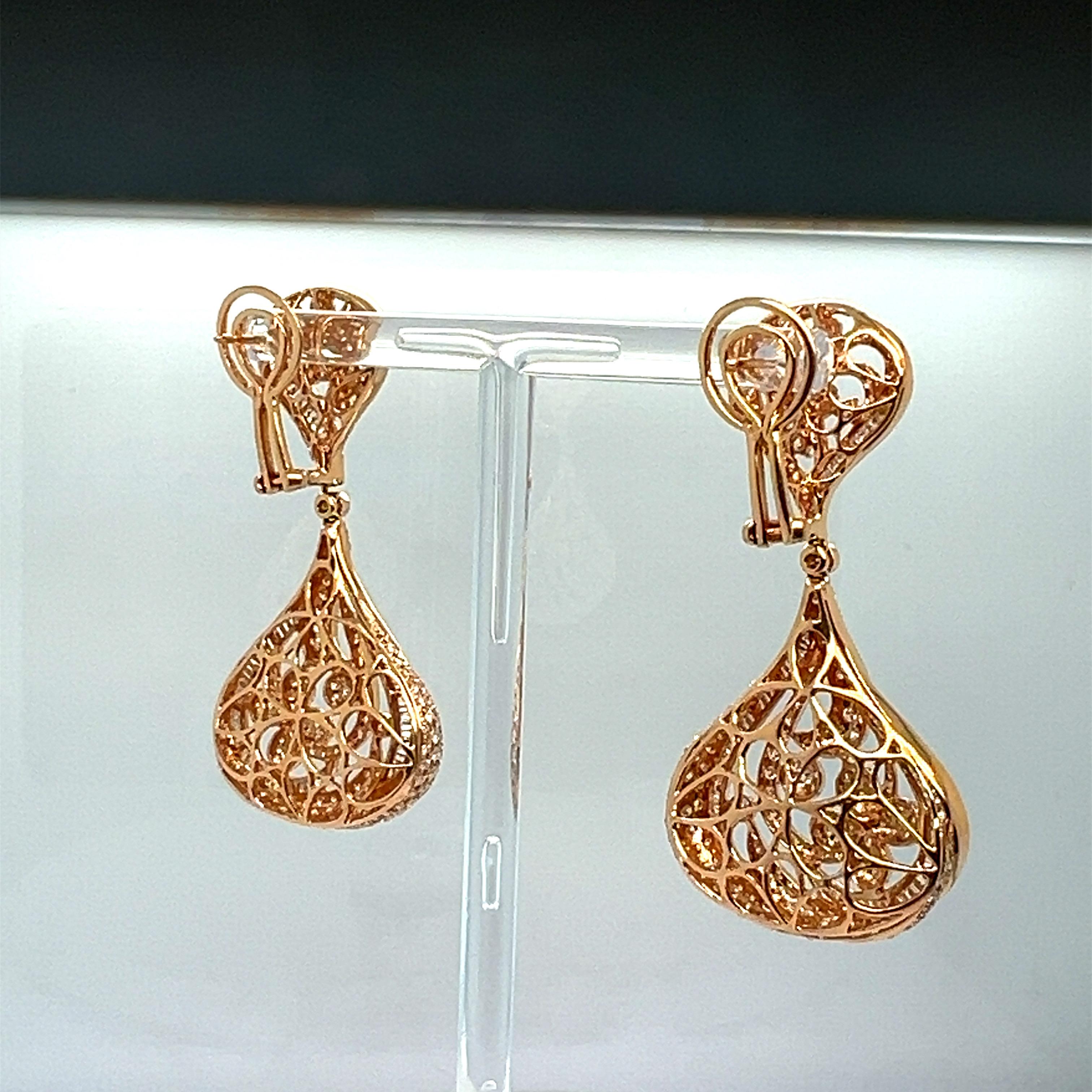Mixed Cut 5.90 Carat Mix Cut White Diamond Chandelier Earrings For Sale