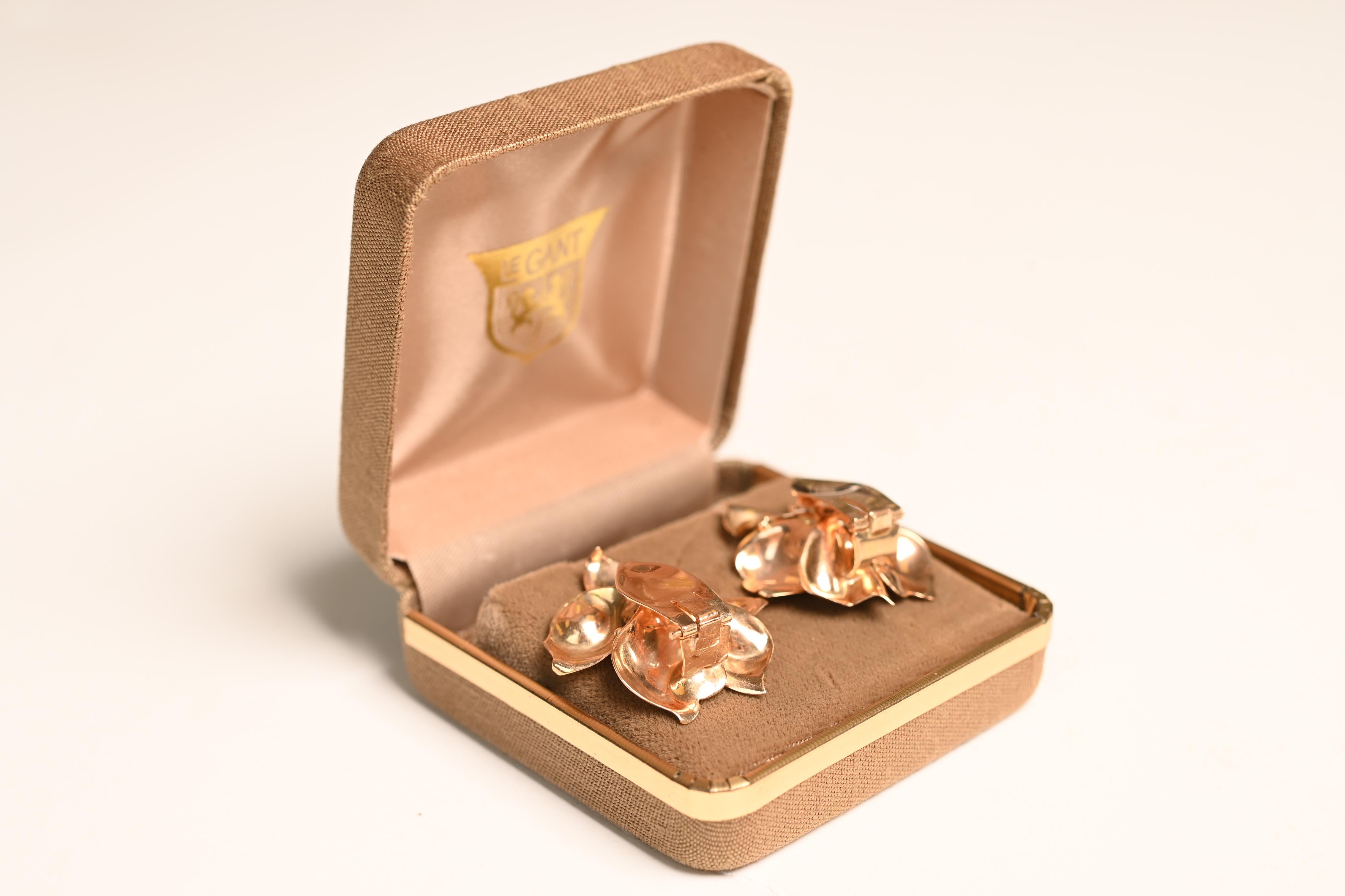 Old European Cut Approximately 0.60ct Transitional Cut Diamonds Floral-Style Clip-on Earrings