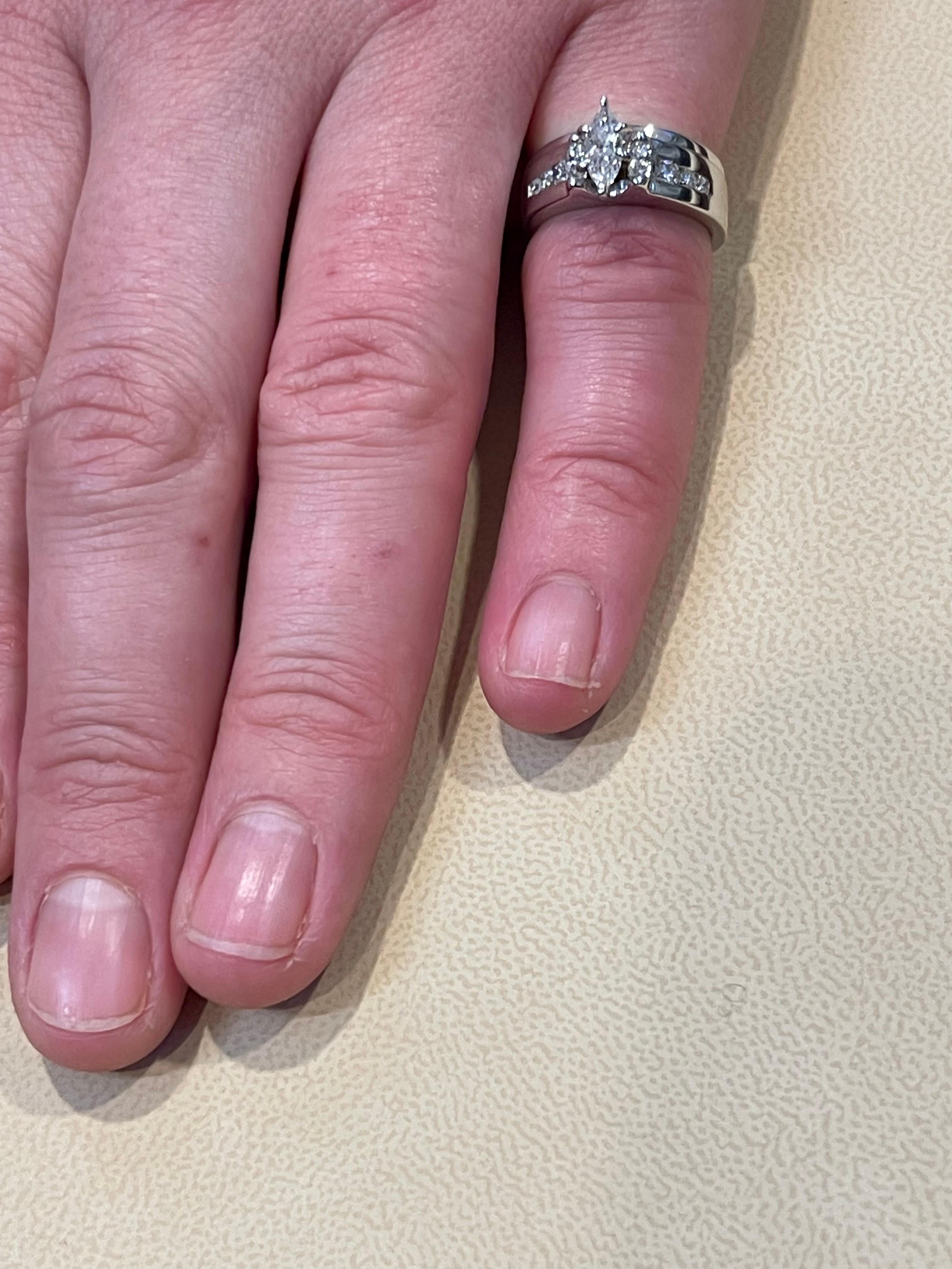 Compromiso de diamantes de aproximadamente 0,75 quilates  Anillo/Banda Oro Blanco 14 Kilates en venta 5