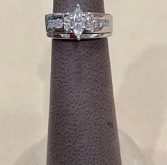 Approximately 0.75 Carat Diamond Engagement  Ring/Band 14 Karat White Gold