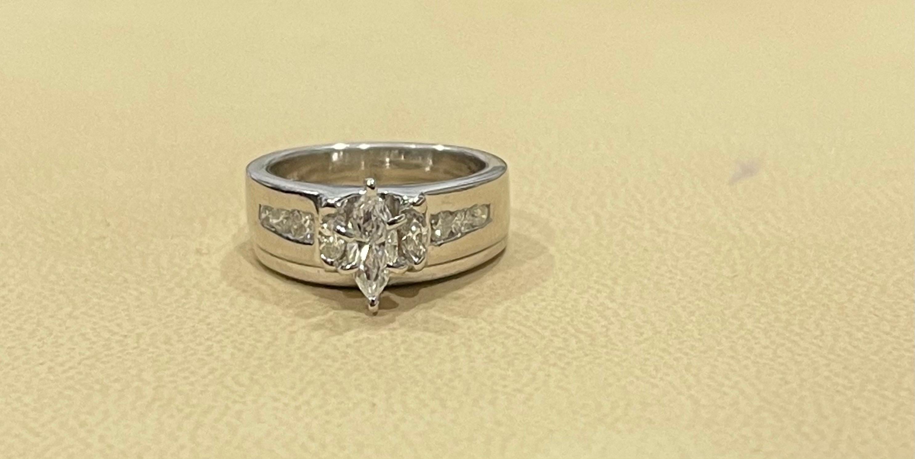 Diamants de fiançailles d'environ 0,75 carat  Bague/anneau en or blanc 14 carats Excellent état - En vente à New York, NY