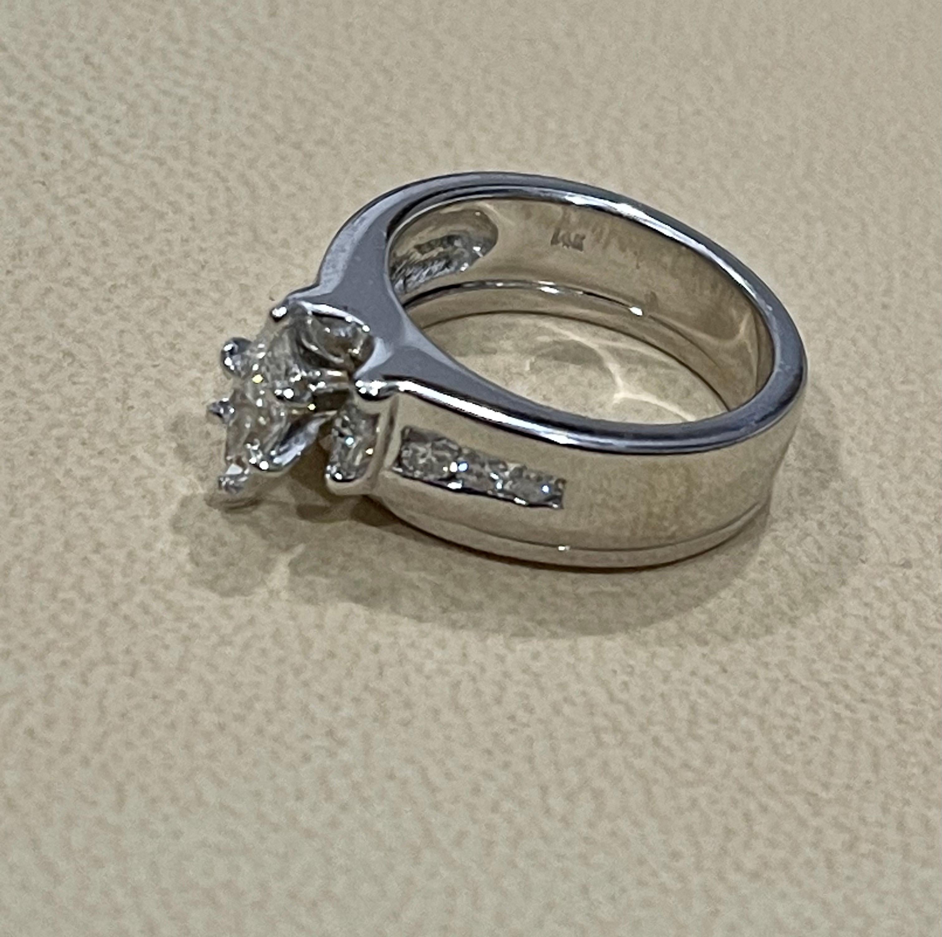 Compromiso de diamantes de aproximadamente 0,75 quilates  Anillo/Banda Oro Blanco 14 Kilates en venta 1