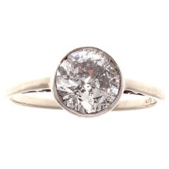 Approximately 1.25 Carat Diamond Platinum Solitaire Engagement Ring