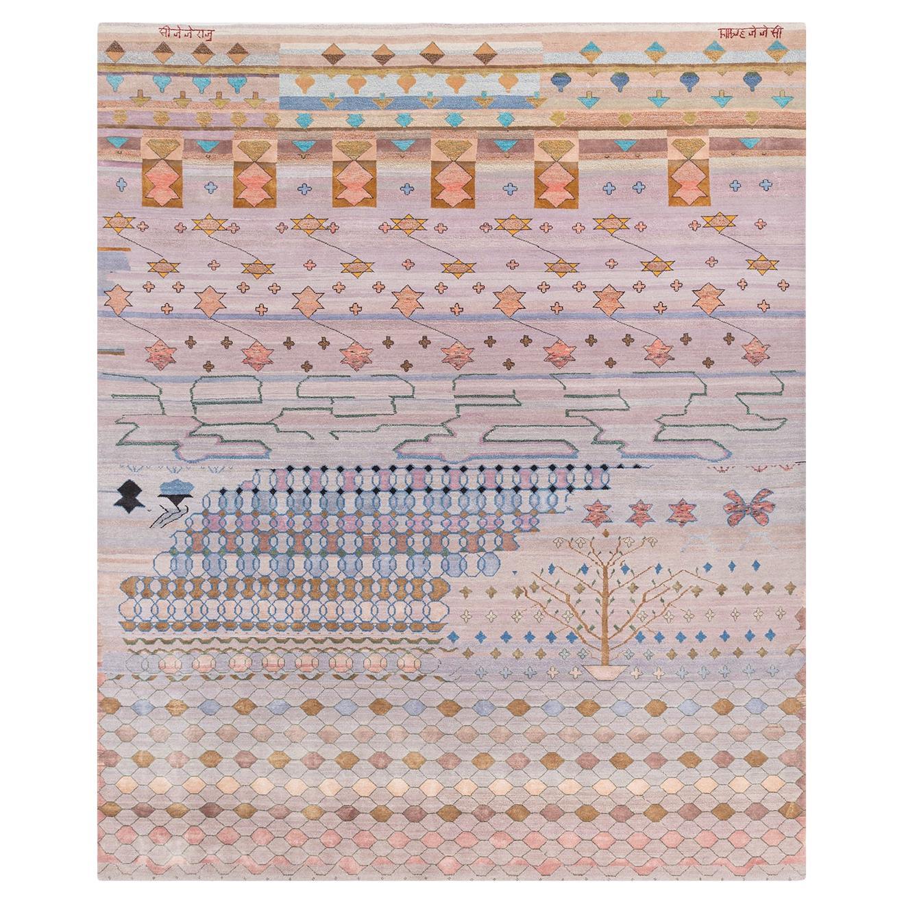 Tapis Aprezo, noué, laine, soie de bambou, 240 x 300 cm, unique en son genre