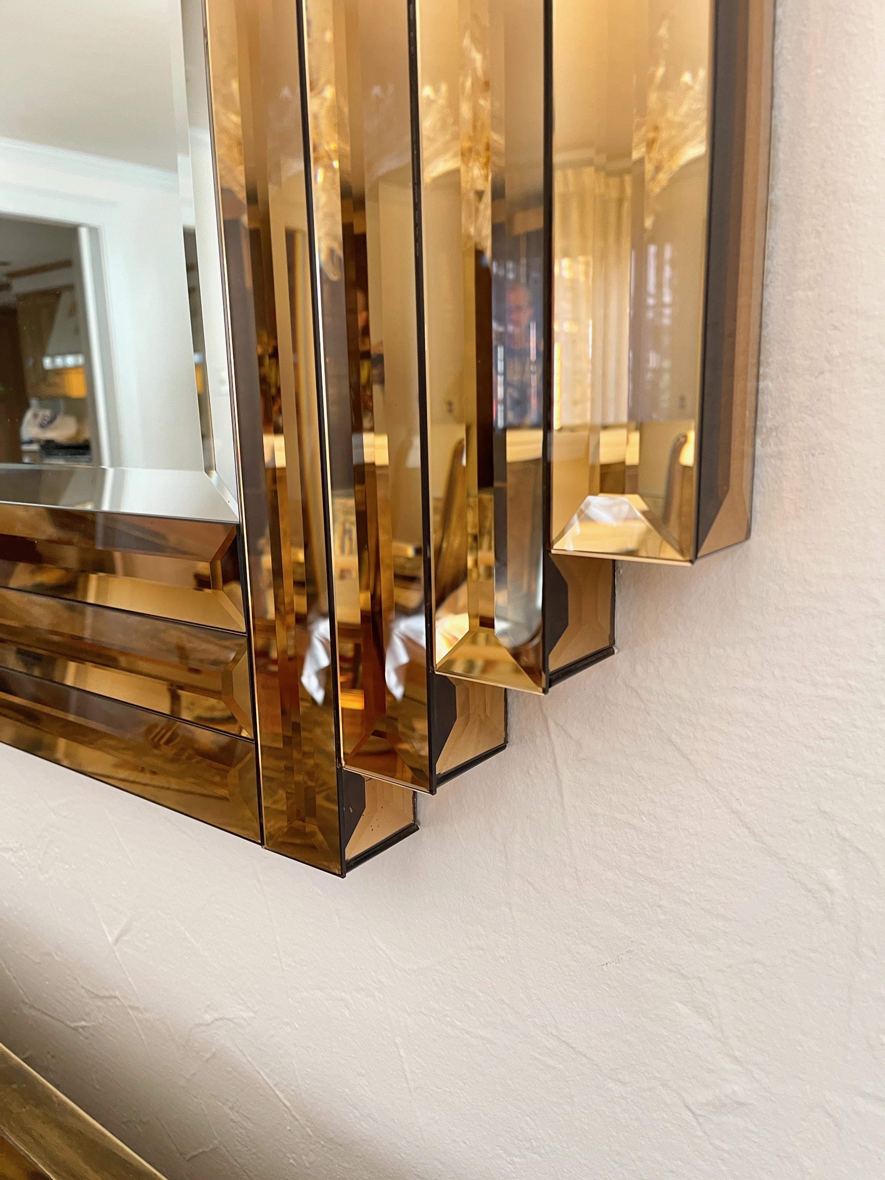 Miroir Ziggurat or abricot en vente 3