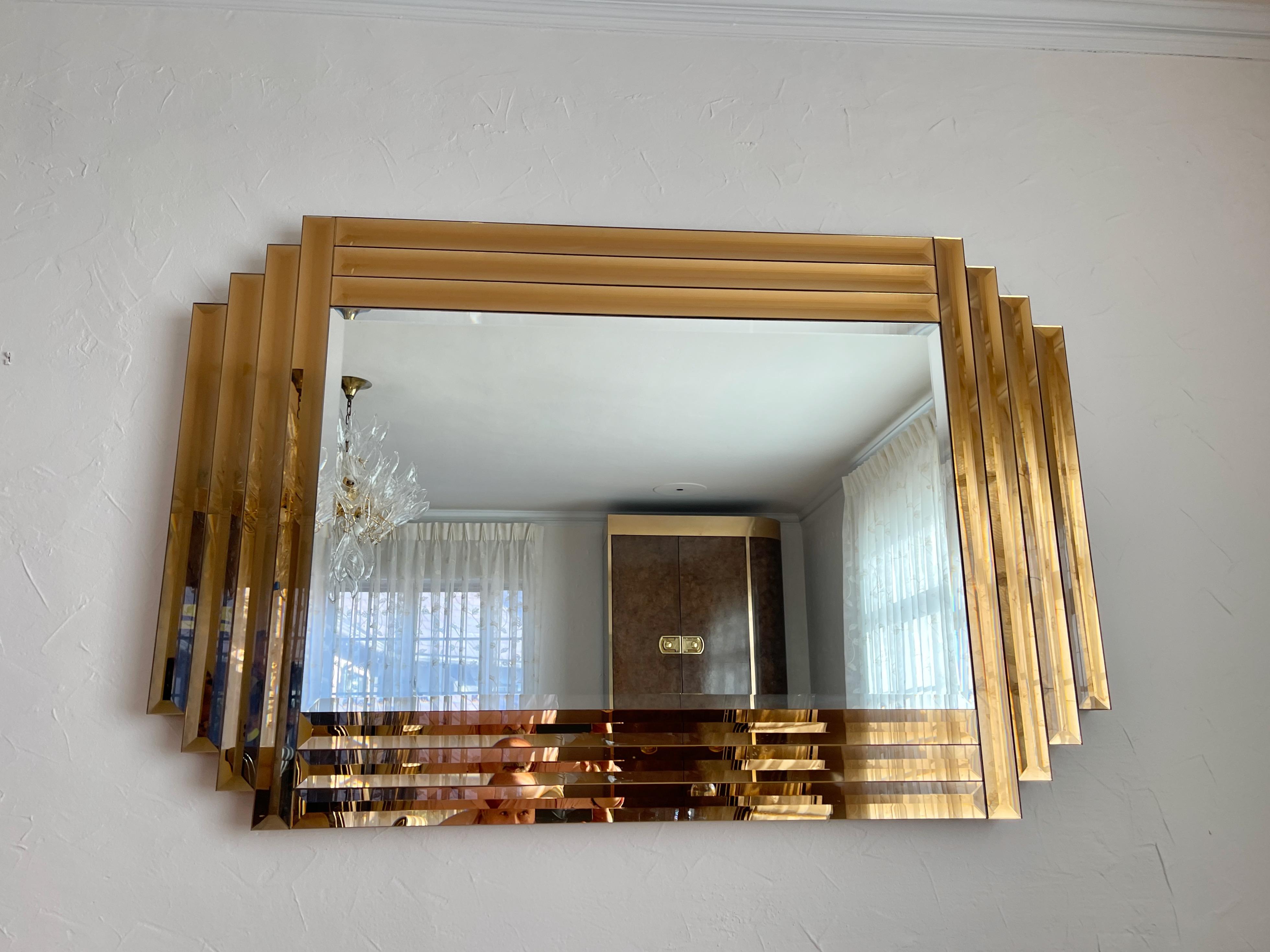 Miroir Ziggurat or abricot en vente 5