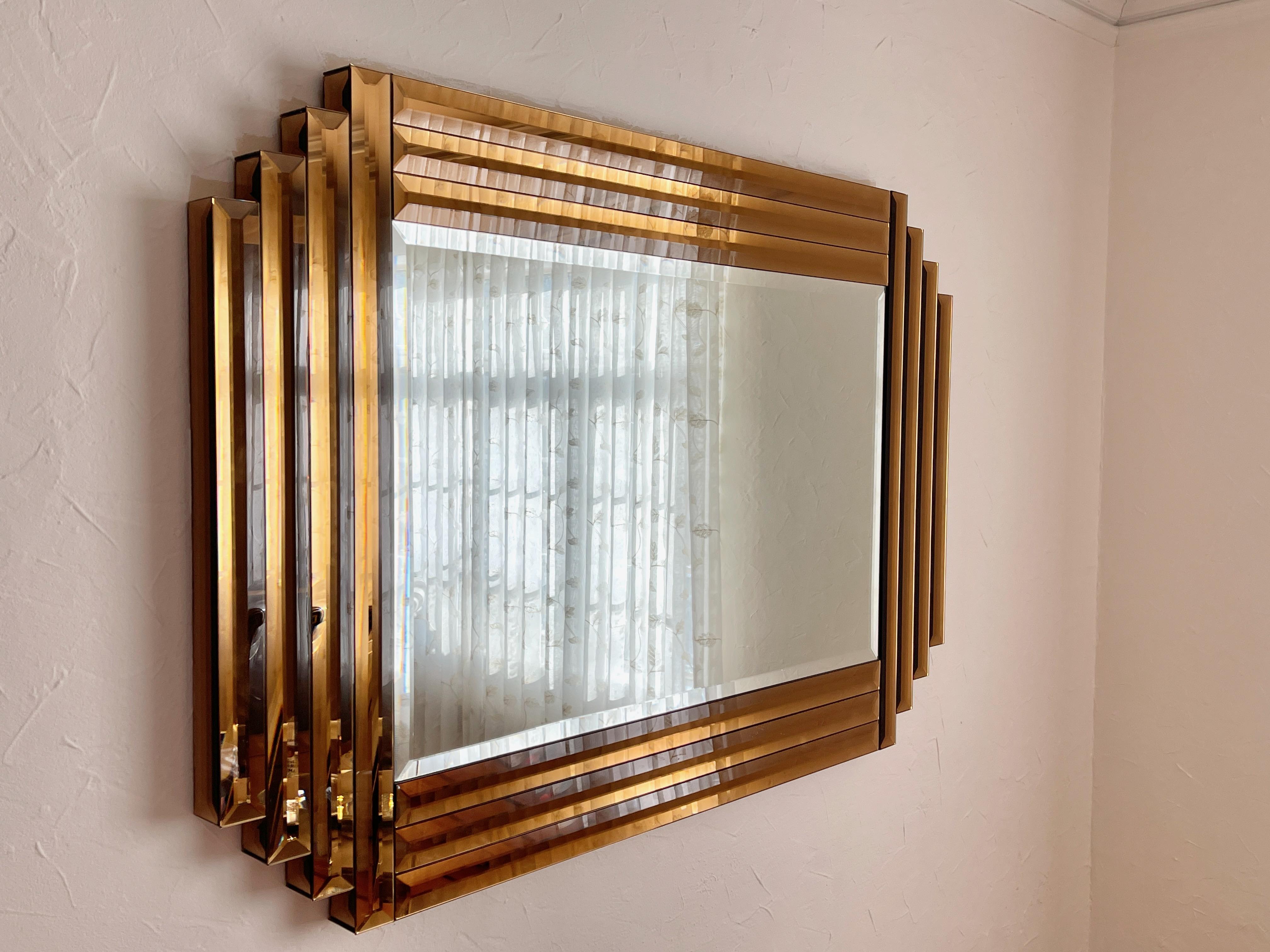 Miroir Ziggurat or abricot en vente 6