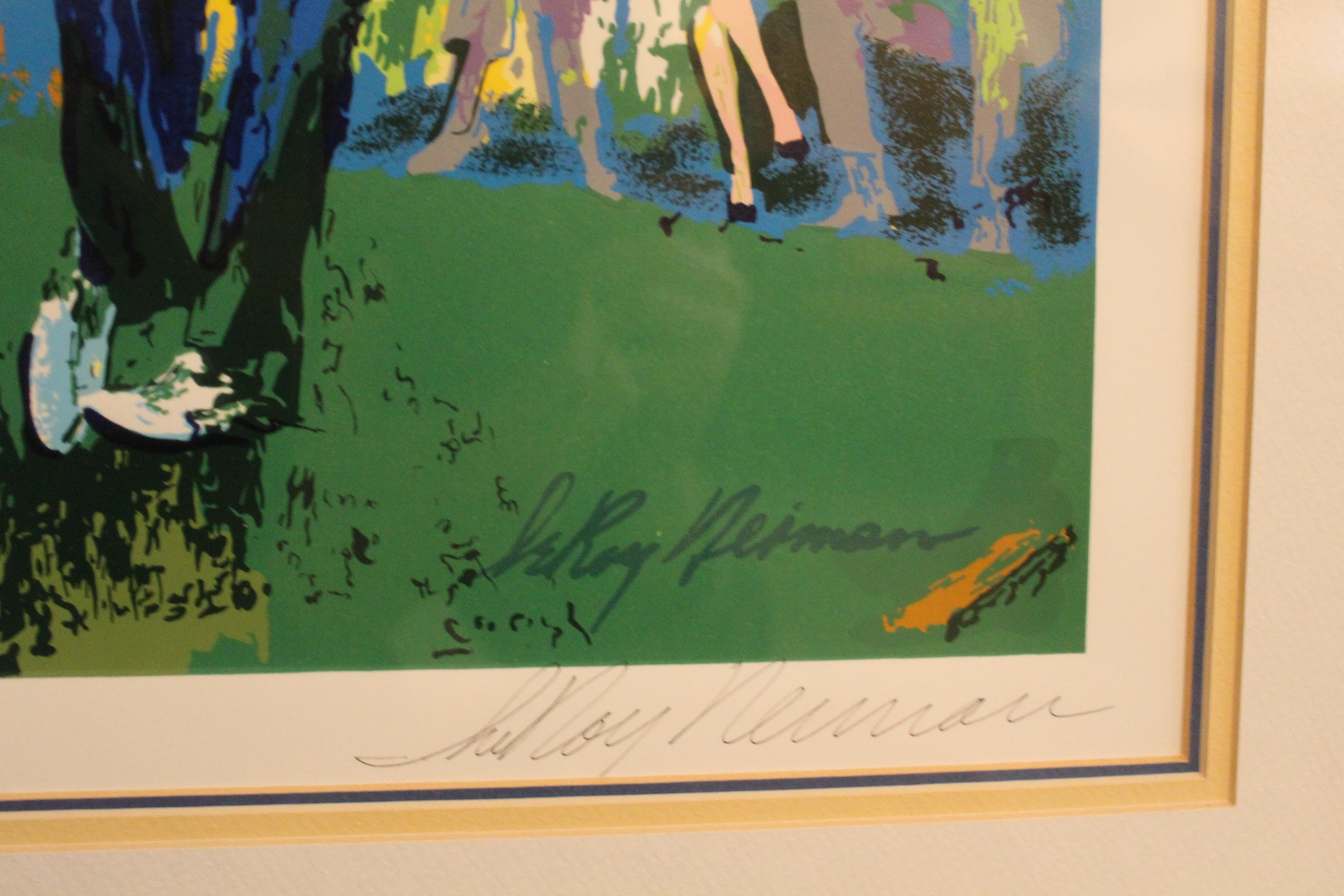 „April at Augusta“ von LeRoy Neiman, signierter Golf-Seidendruck, ca. 1990 im Zustand „Gut“ im Angebot in Brooklyn, NY