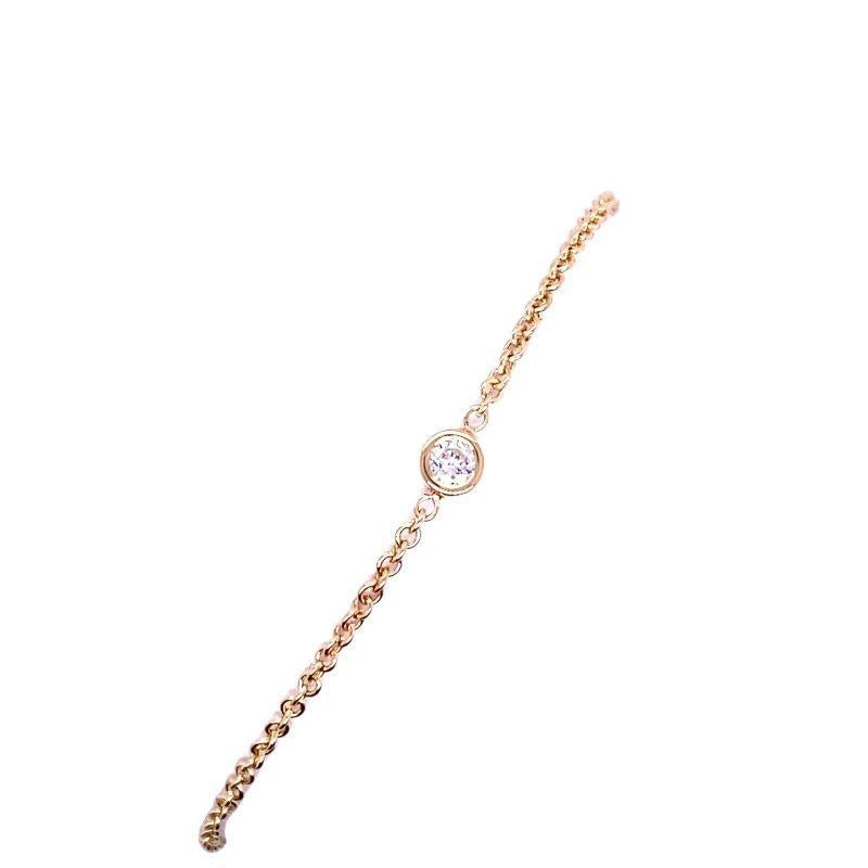 April Birthstone Bracelet Set with 0.10ct Round Diamond in 9ct Yellow Gold In New Condition In London, GB