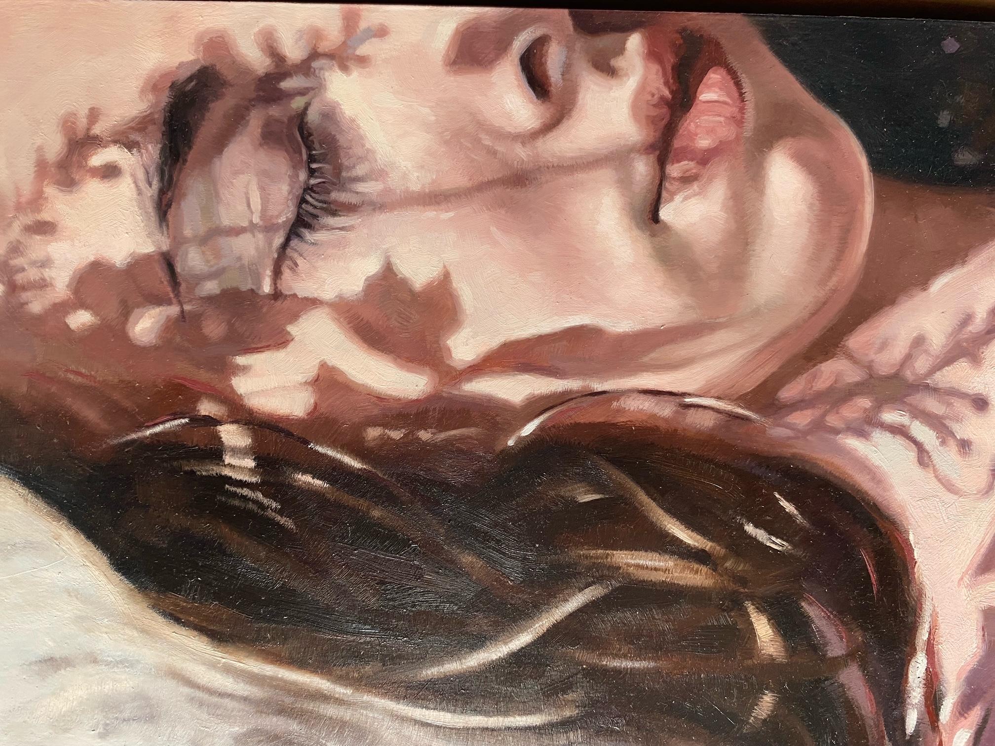 'Bloom in the Broken' di April Dawes, pittura a olio su pannello di betulla in vendita 4