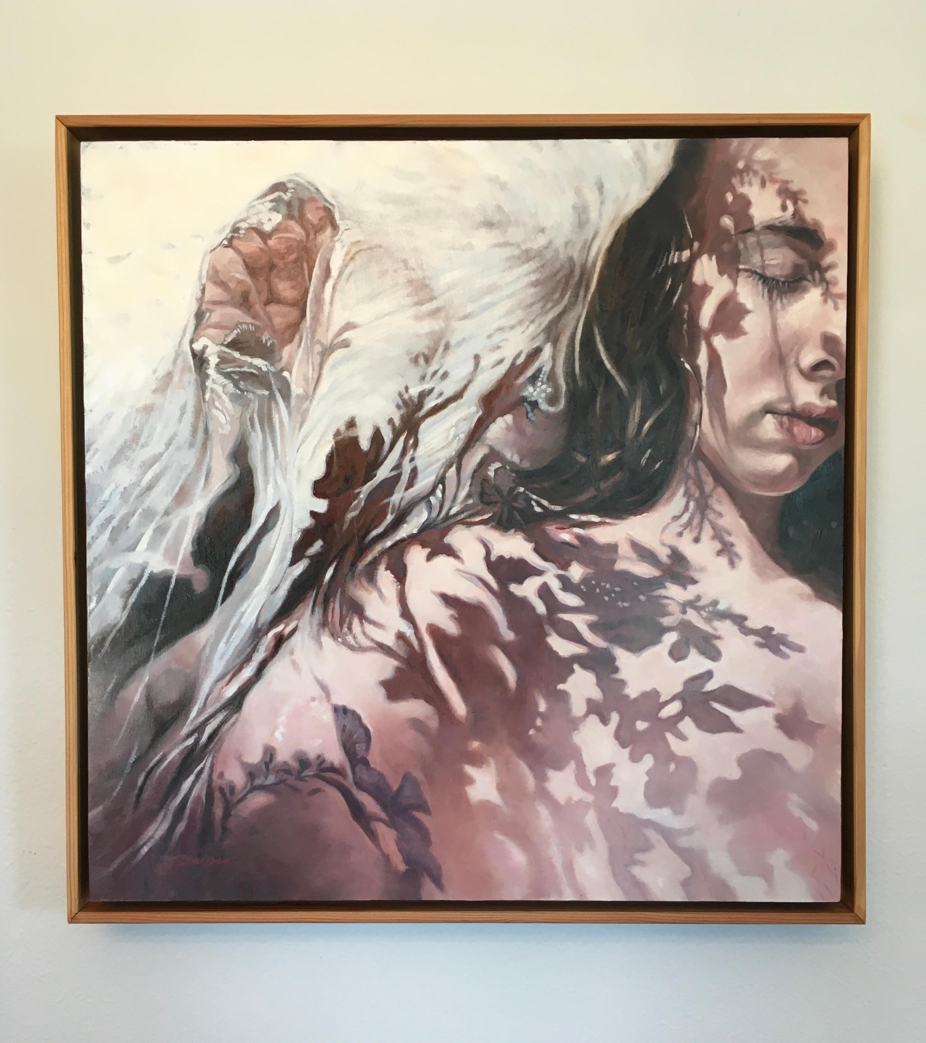 'Bloom in the Broken' di April Dawes, pittura a olio su pannello di betulla in vendita 7
