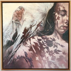 'Bloom in the Broken' di April Dawes, pittura a olio su pannello di betulla