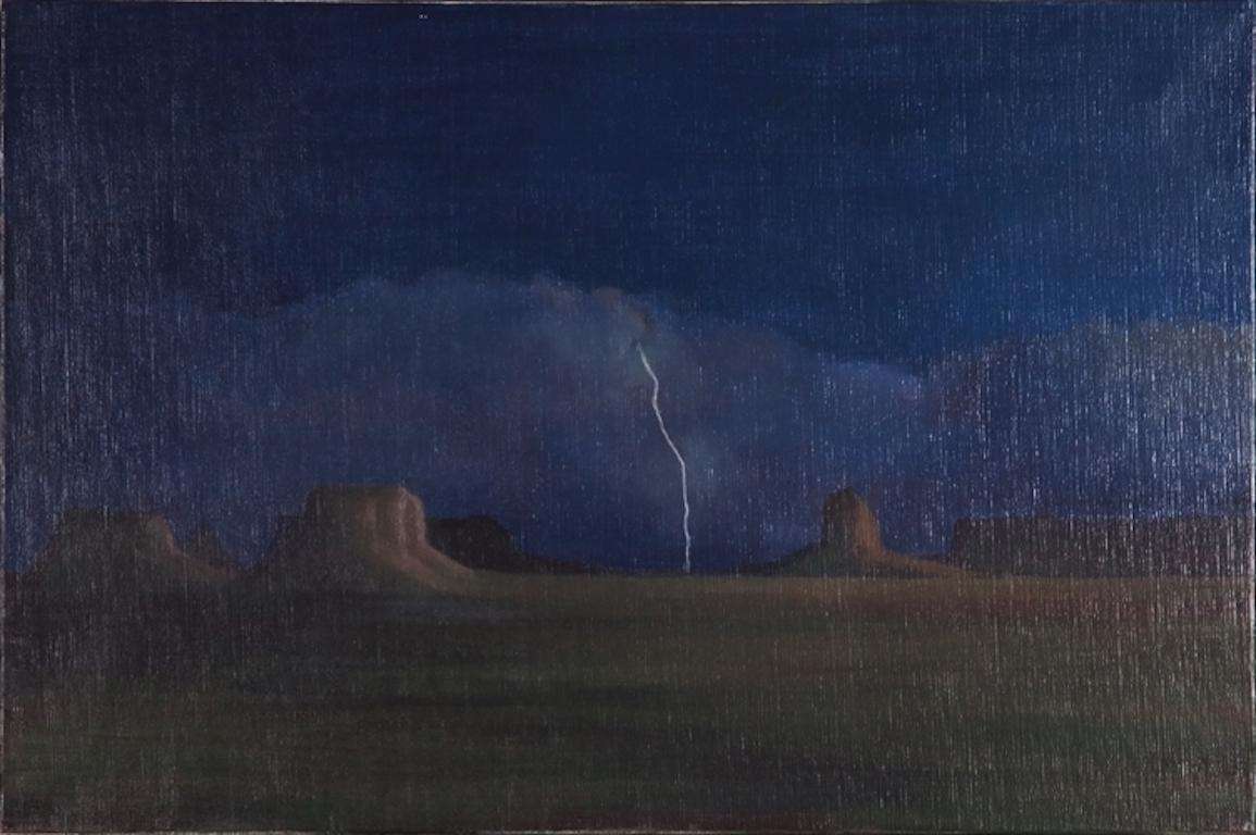 Lightning in the Desert - Painting by April Gornik