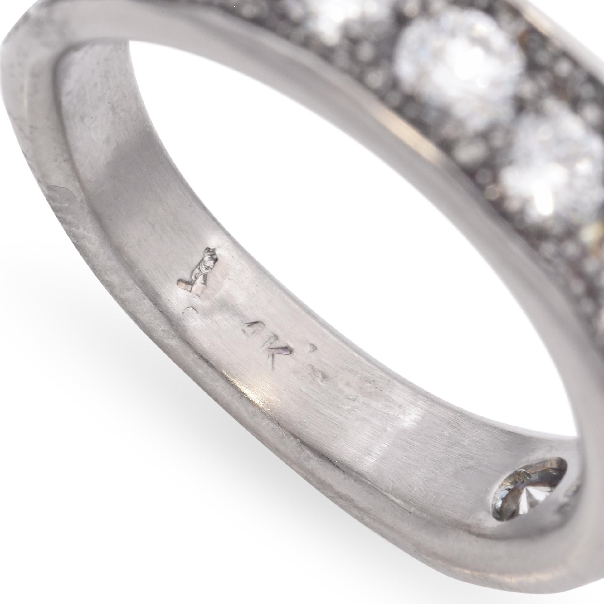 Women's April Higashi 14k White Gold Patina Diamond Band Ring For Sale