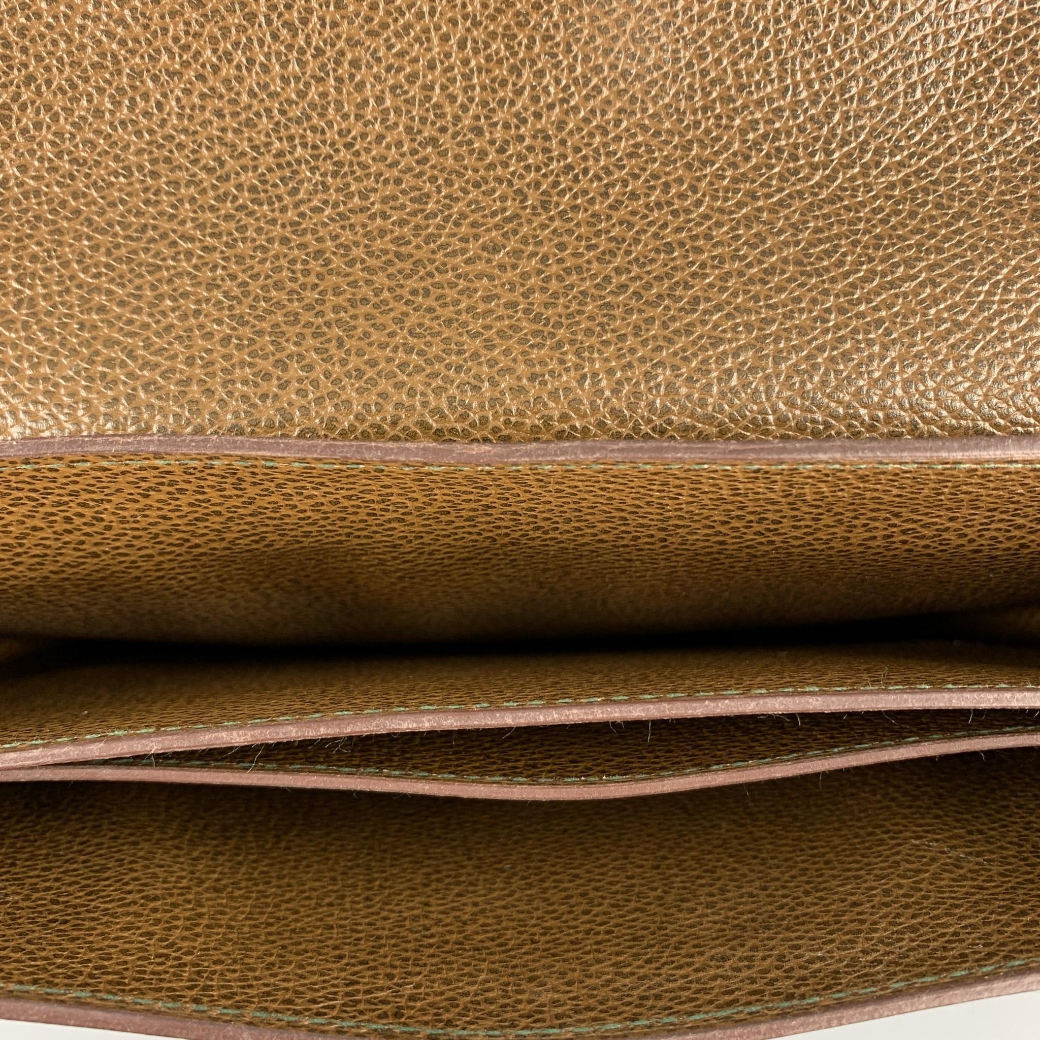 Men's APRIL in PARIS Brown & Olive Textured Leather Bag