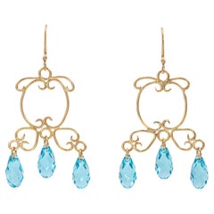 April in Paris Designs Boucles d'oreilles lustre en or vermeil avec cristaux Swarovski