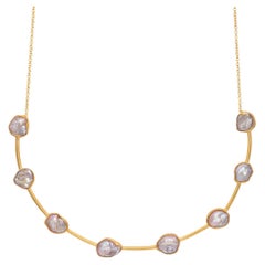 April in Paris Designs Gold Vermeil Goldener Bernstein Choker Halskette