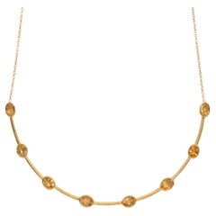 April in Paris Designs Gold Vermeil Goldener Bernstein Choker Halskette 